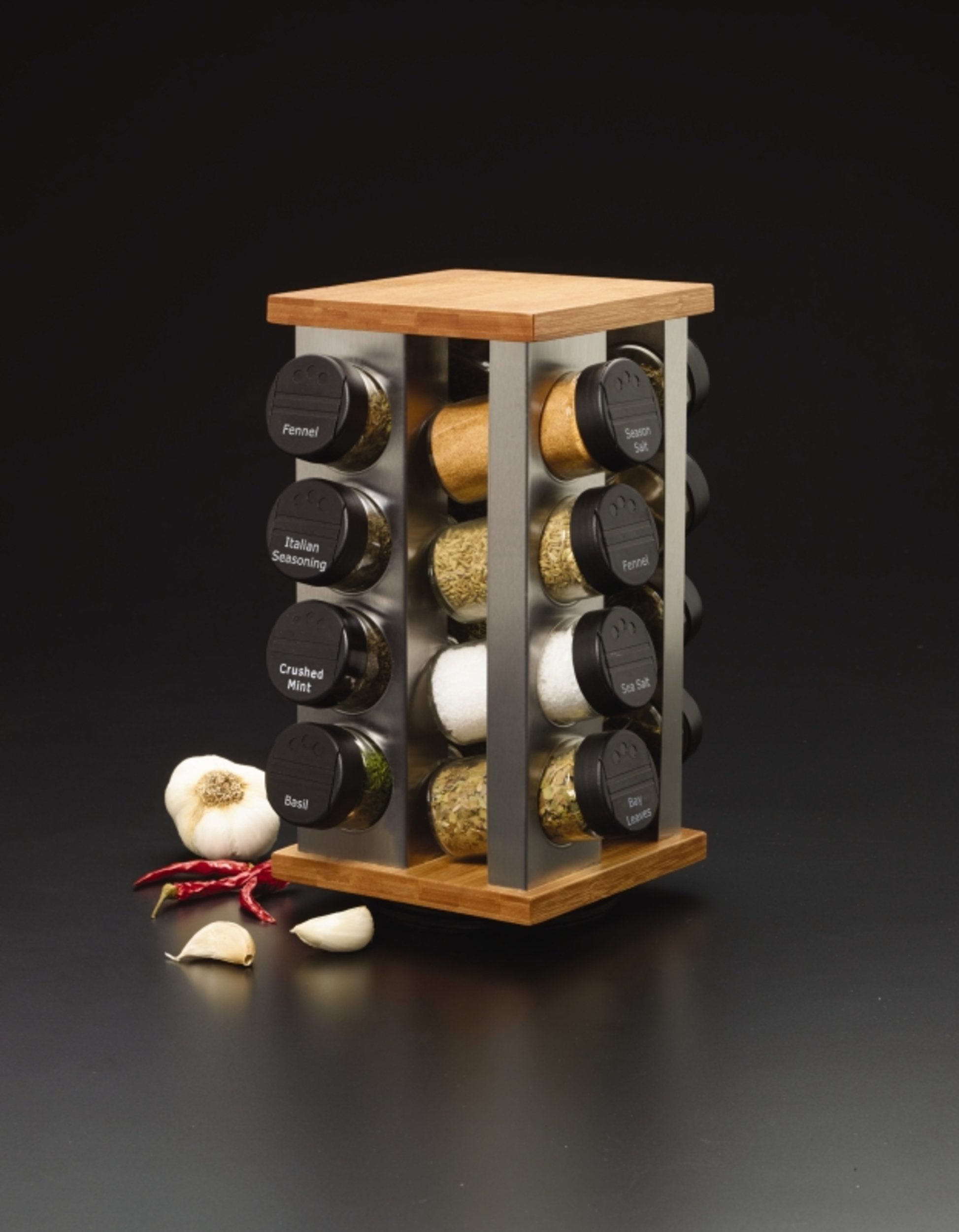 Kamenstein Warner 16Jar Revolving Countertop Spice Rack Organizer with