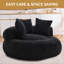 Pouf rond de 116 cm pour adultes et adolescents, fauteuil lounge en velours côtelé avec rembourrage en mousse, fauteuil de lecture confortable pour salon et chambre-1530088129