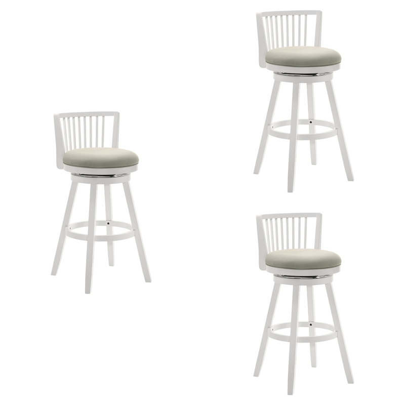 Tabouret de bar Drumrankin, Gris, Blanc, Tabouret de comptoir (siège d'une hauteur de 26 p