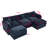 Modern Chenille Loveseat Sofa Couch With Ottoman-1360277067-1360277079