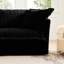 2 avec repose-pieds, tissu velours côtelé, salon élégant noir, 2 places, sièges confortables inclus