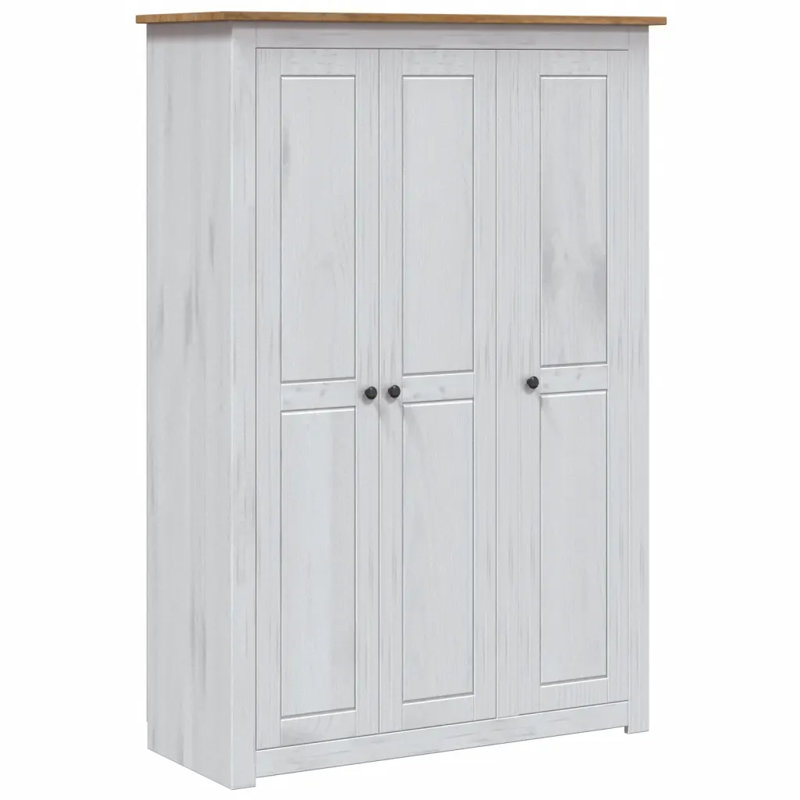 Rocco 3 Door Solid Wood Wardrobe, White