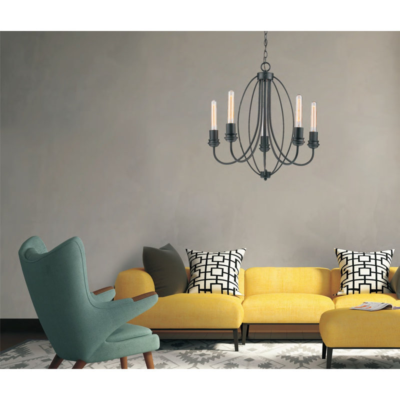 Mischa 5 - Light Candle Style Chandelier