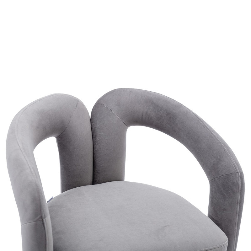 Keyt 16.54'' H Upholstered Armchair, Gray Velvet, 27.95" H x 25.2" W x 19.88" D