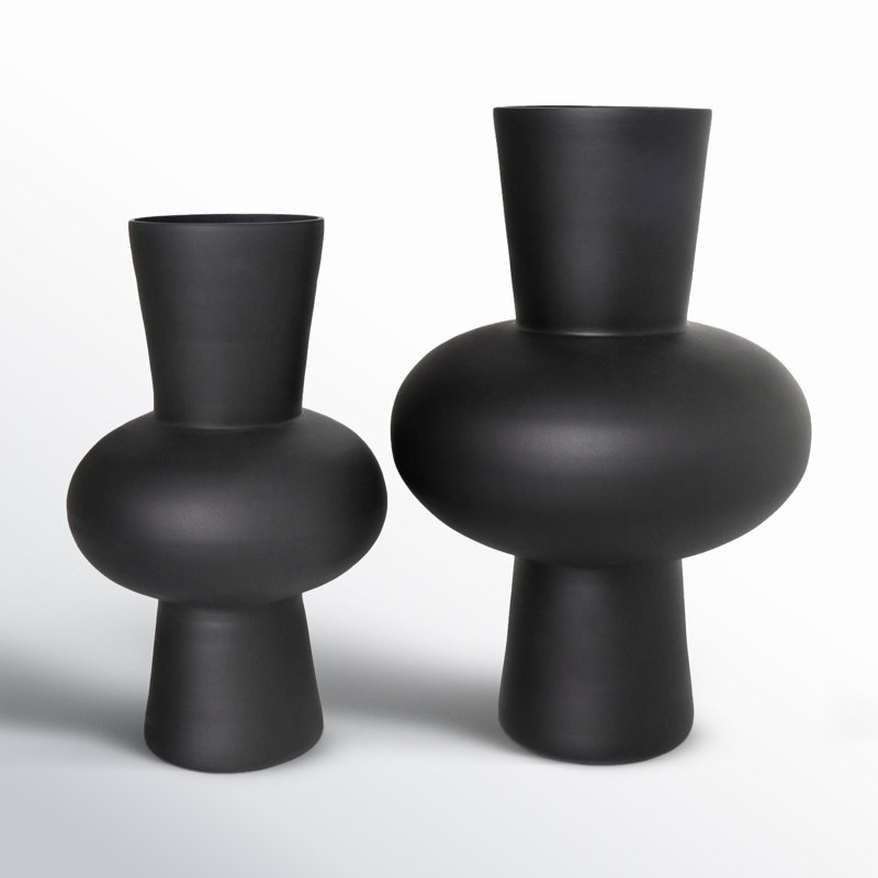 Mable Glass Table Vase, Black