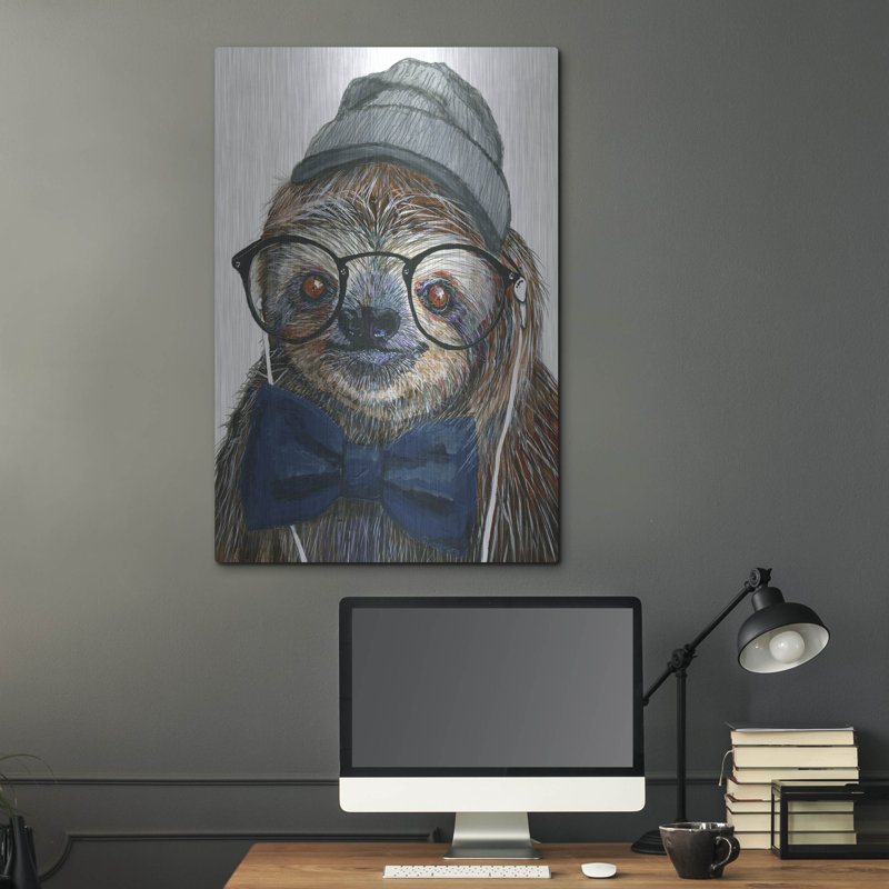 Hipster Sloth par Melissa Symons, H 36 po x l 24 po