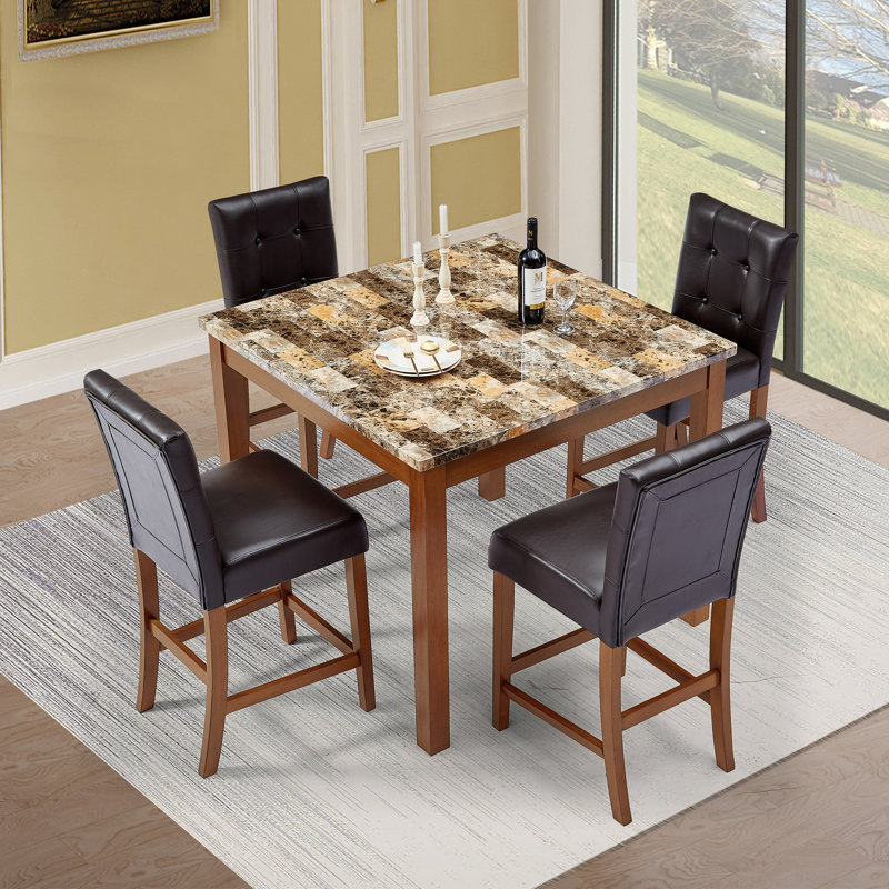 Meco 5 - Piece Dining Set, Brown, Brown, Brown
