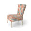 Chaise d'appoint abstraite rembourrée - motif corail bord de mer bleu-168205324
