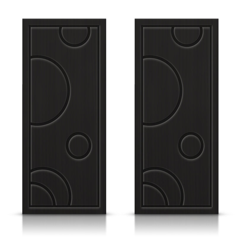 Portes de placard coulissantes à panneaux, Noir, 84 po x 84 po