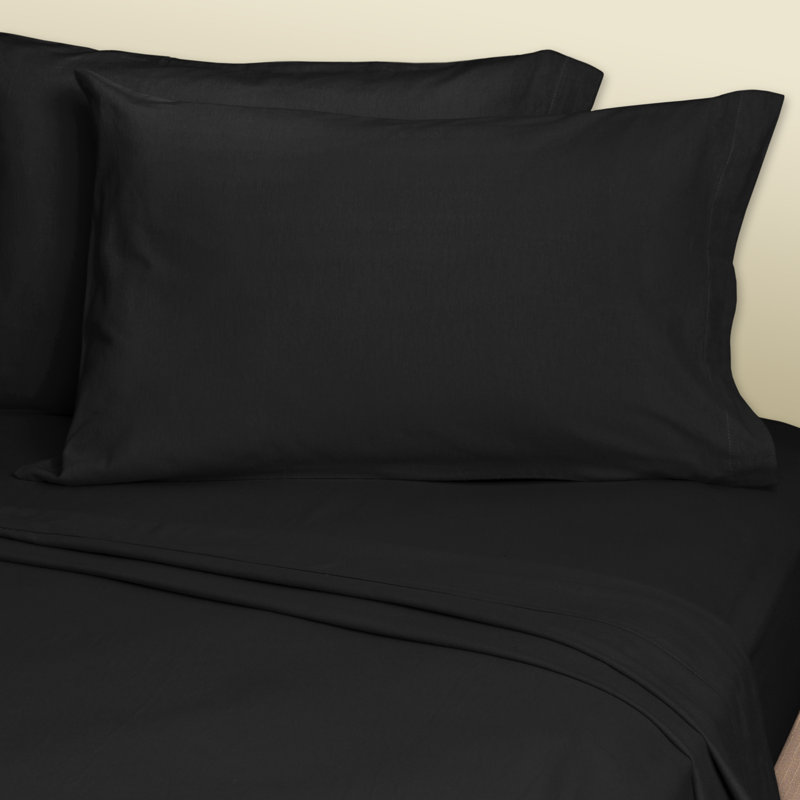 Cotton Blend Sheet Set, Queen Sheet Set + Fitted Sheet + 2 Pillowcases, Rose