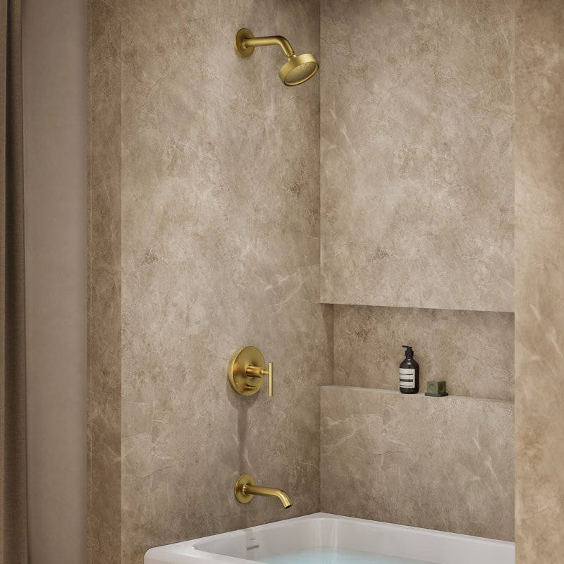 Purist Tub and Shower Faucet, Lever, Polished Gold