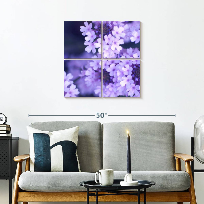 Purple Flowers, 26" H x 26" W