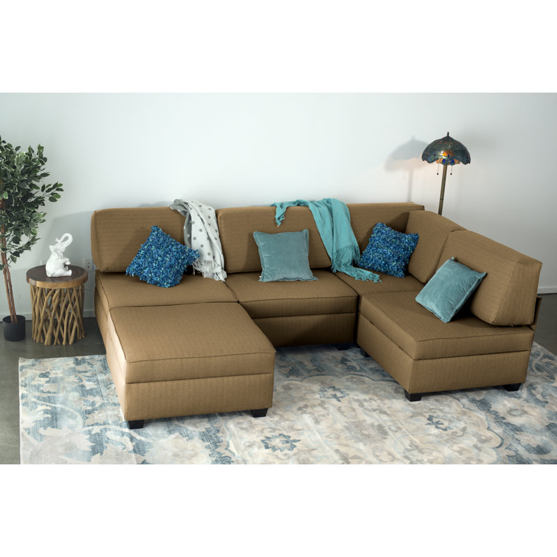 Anke Upholstered L-Shaped Sectional Right Hand Facing, Mocha