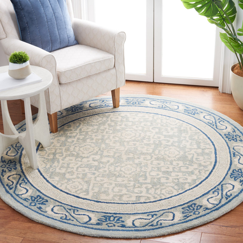 Edurne Hand Tufted Wool Oriental Rug, Round 6'