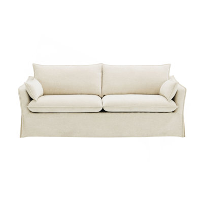 Shane Beige Linen Sofa W/2 Pillows