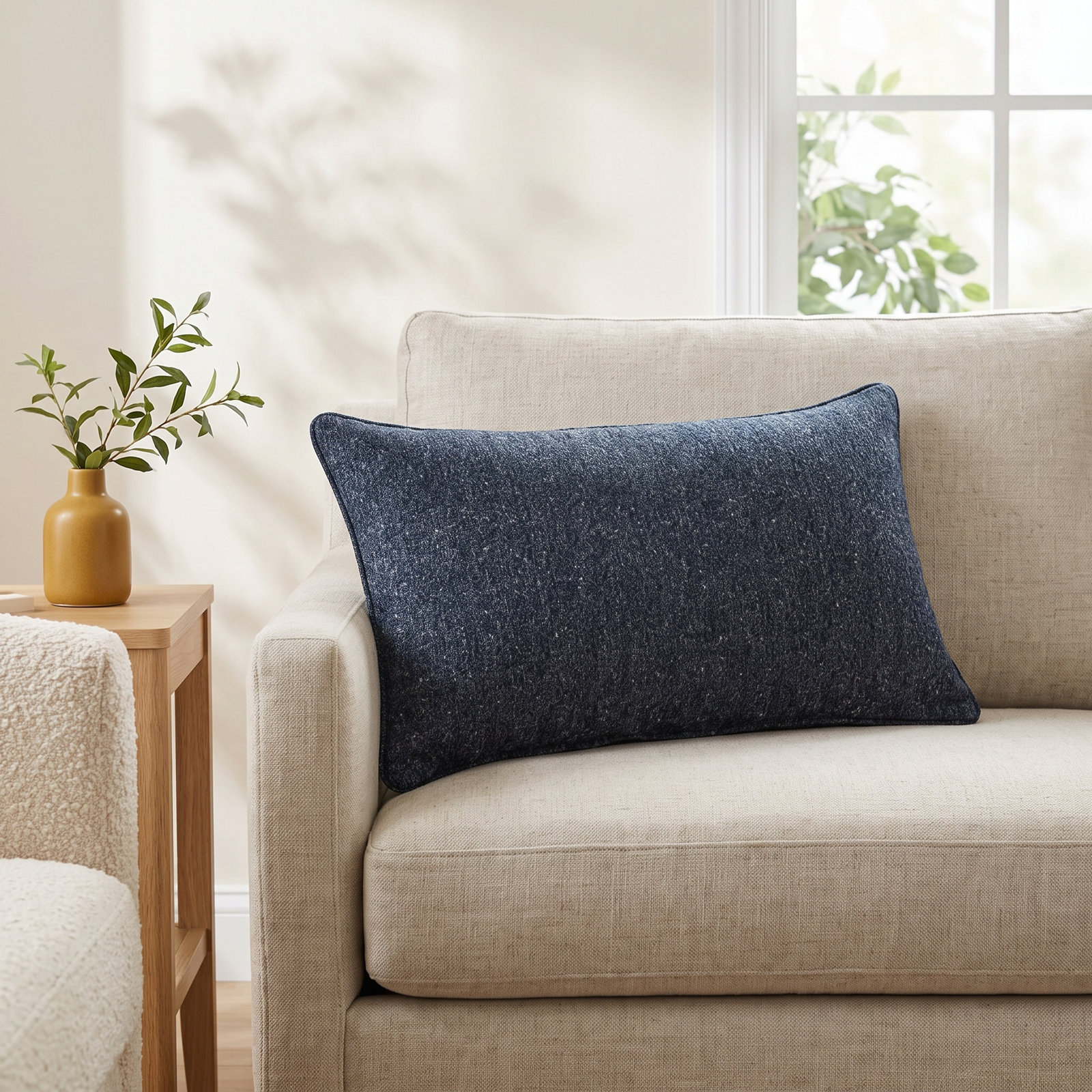 Ardell Sunbrella® Throw Pillow, 24" x 12", Improve Indigo