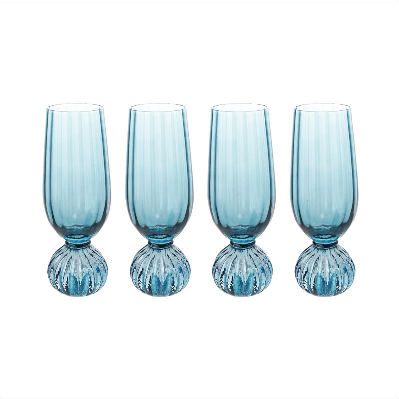 Pleated Footed Champagne Glass