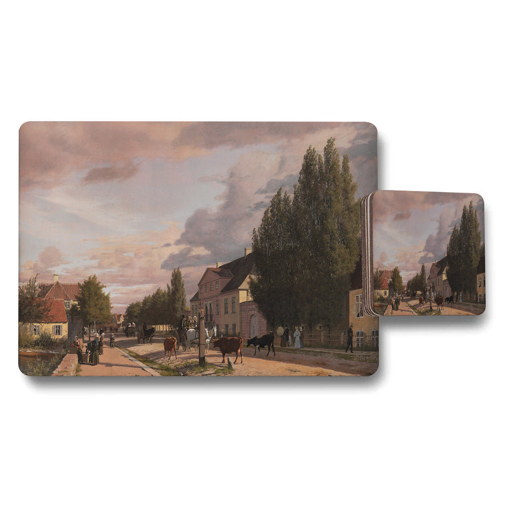Vintage Village Street Scene Placemats And Coasters Set