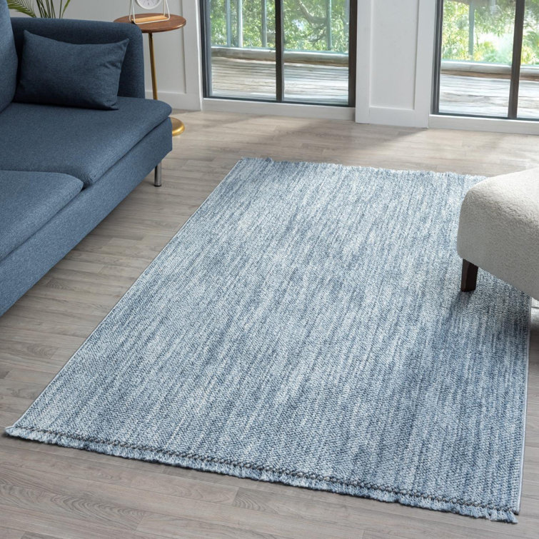 Textured Fringed Area Rug