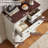Farmhouse 6 Drawer Dresser, Chest Of Drawers For Bedroom, 43.5" Tall Wood White Kids Dresser With Roman Column And Metal Handles, Storage Dressers Organizer For Living Room, Hallway, Closet-1013977151