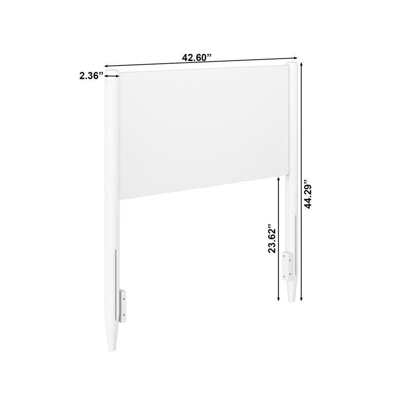 Tête de lit à panneau Pasadena, Lit simple, Blanc