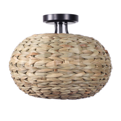 Plafonnier semi-encastré 1 lumière de large 13,75 po Cove - Huile naturelle
