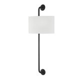 Daylon - 1 Light Wall Sconce - Forged Iron Frame - White Shade
