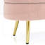Banc de rangement repose-pieds ovale en flanelle avec pieds en métal robustes pour un décor moderne et élégant-1830650788