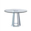 Table de salle à manger ronde avec base miroir argentée fraîche et plateau en verre trempé, 47,24 po, sièges 4