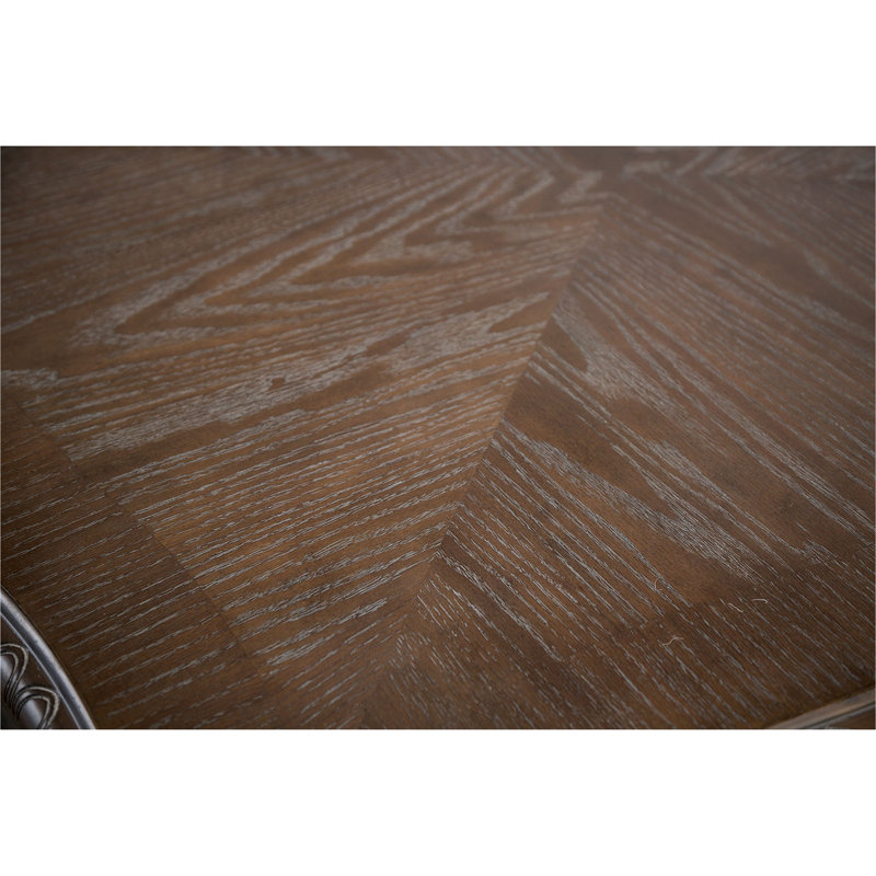 Ensemble de salle à manger en chêne vieilli 9 pièces avec table de salle à manger Vintage Luxury, 9 pièces : table, 8 chaises