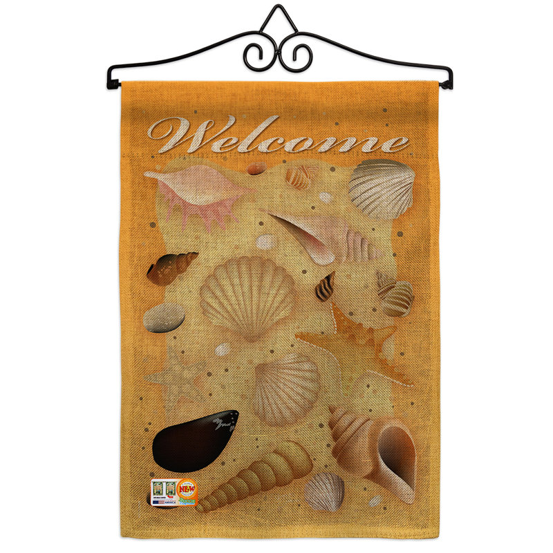 Drapeau de jardin 19 po x 13 po Welcome Shells Impressions