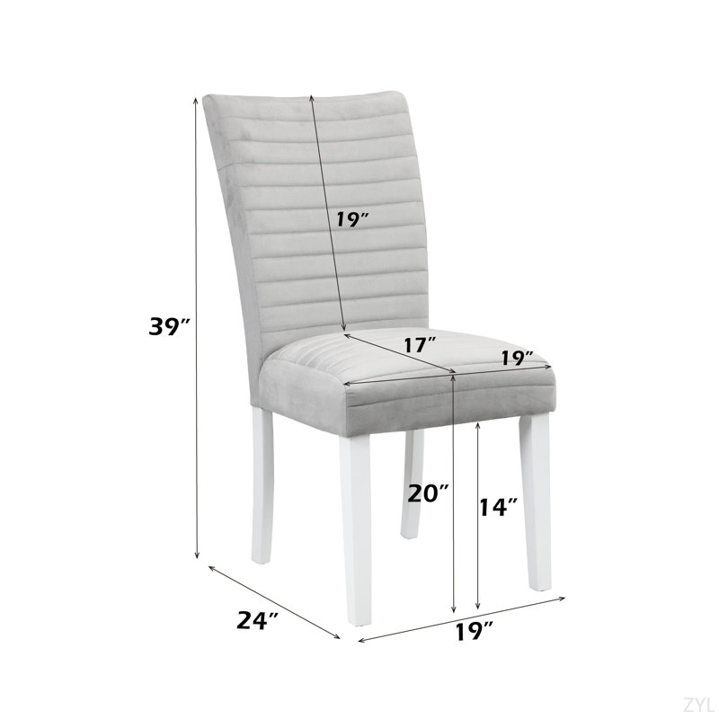 Ensemble de 2 chaises d'appoint en velours gris et blanc brillant