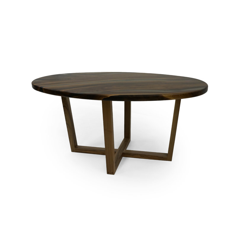 Oval Walnut Wood Dining Table