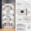 Vitrine de coin en verre à 4 niveaux, armoire vitrée avec éclairage à DEL RVB avec capteur de luminosité et luminosité réglable, bibliothèque de rangement avec portes en verre pour le salon-1434658567