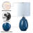 19in. Cobalt Blue Crackle Glaze Ceramic Table Lamp With White Linen Shade And Brushed Nickel Lamp Neck-594947421