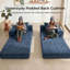 Canapé-lit modulable en velours côtelé de 195 cm (76,8 po) sans structure, en mousse à compression, avec 2 oreillers et cadre métallique fixe.-675520075