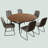 55.1'' Round Dining Table Set, Modern Kitchen Table for 4-6 Person, Steel Legs, Pedestal Dining Set with Dining Chair, Saving Space-115296623-115296624-122499343