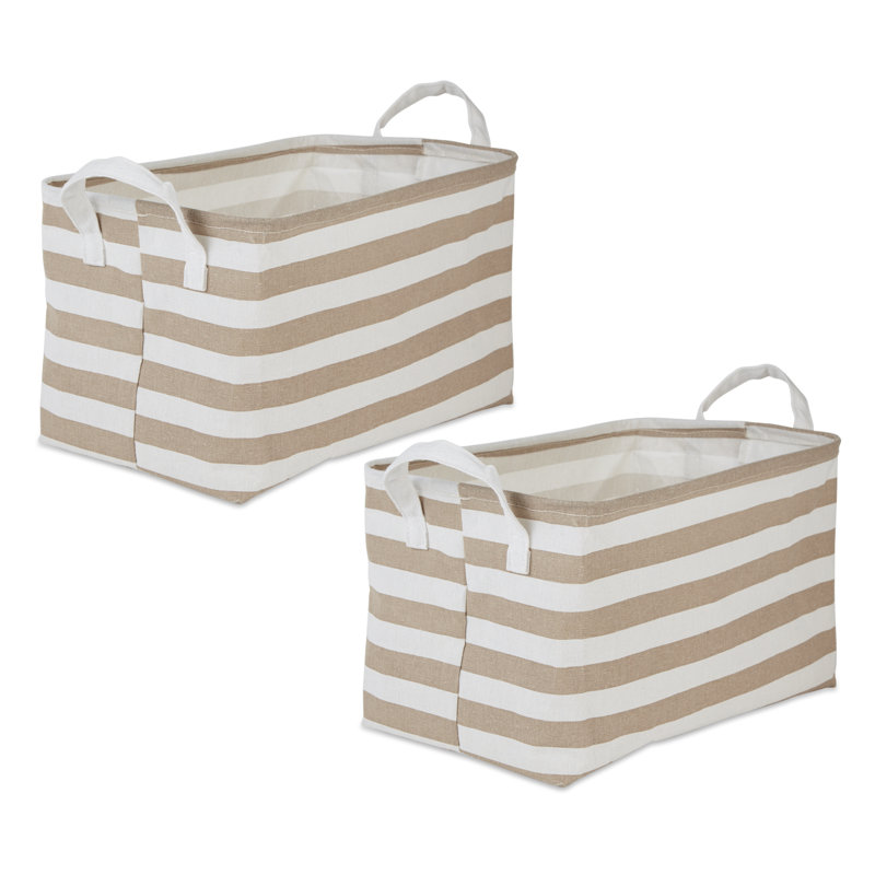 Red Barrel Studio® Fabric Decorative Bin, French Blue, 10" H x 17.5" W x 10.5" D