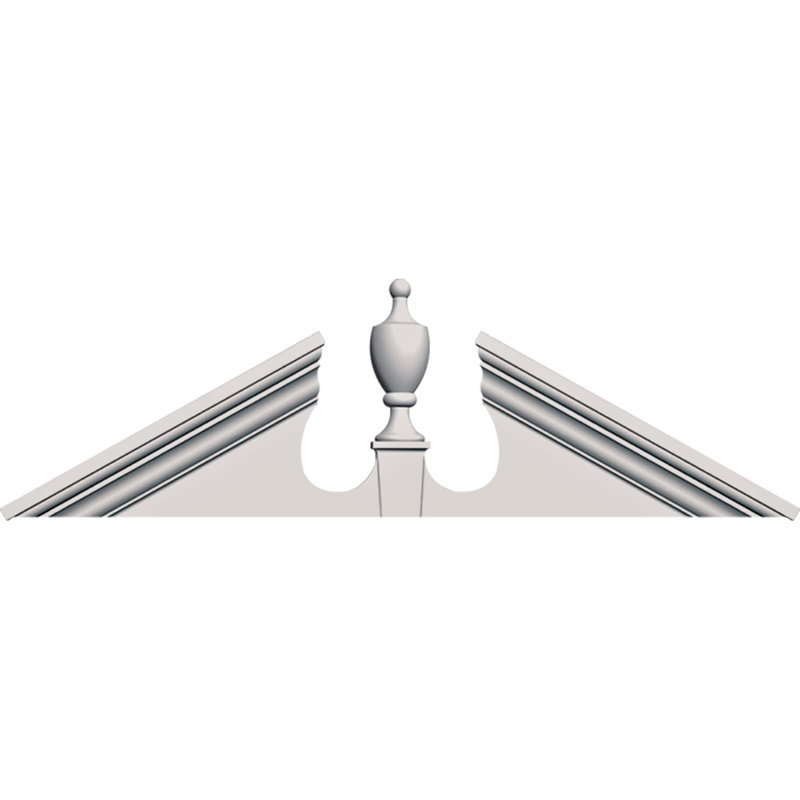 61"W x 20"H x 5/8"P Peaked Cap Urn Pediment