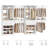 Welles 117.8" Closet System with Wood Drawers, Shoe Racks, Hanging Rods-1390758384