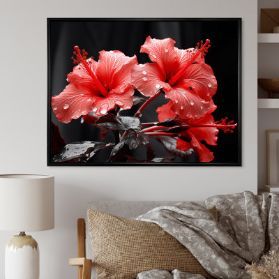 Hibiscus Attallah vibrant corail - imprimé