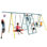 Outdoor Metal Swing Set with Safety Belt for Backyard