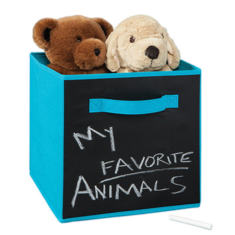 Cubeicals Chalkboard Fabric Storage Bin, Ocean Blue