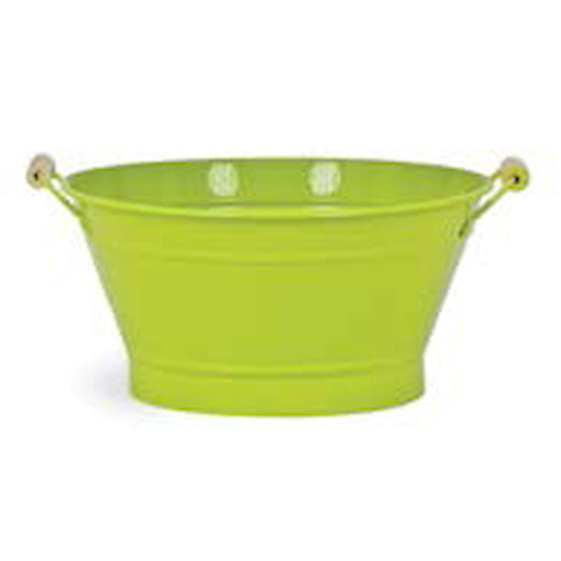 Seau en métal, H 4,7 po x l 7,75 po x P 7,75 po, vert