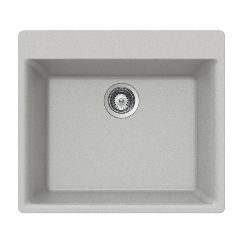 Évier de cuisine à simple cuve en granite Houzer Quartztone 24 po - G-100 THunder