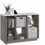 Armoire de rangement décorative avec tablettes réglables, finition grise