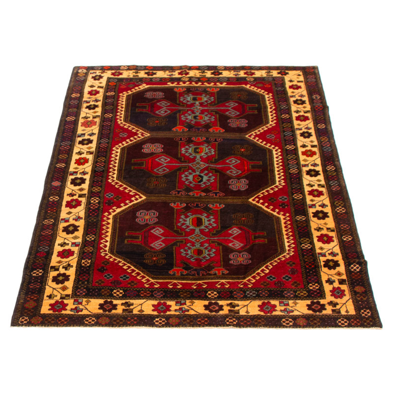 Tapis rouge Teimani 4 pi 3 po x 6 pi 7 po
