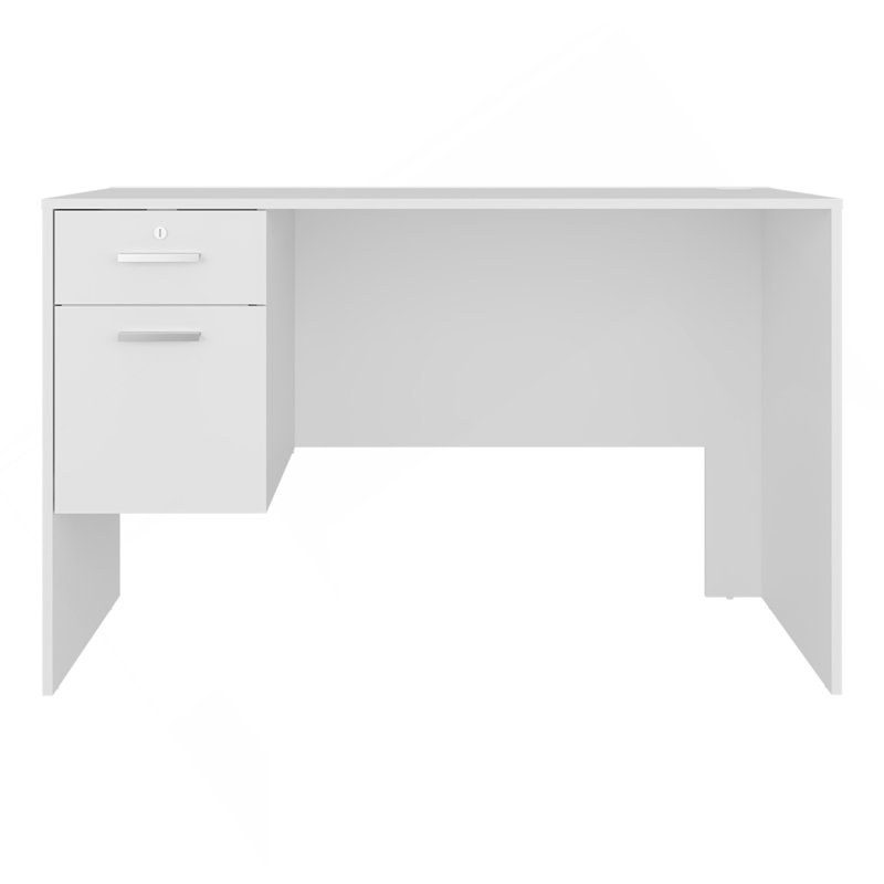 Bureau, 2 tiroirs, blanc