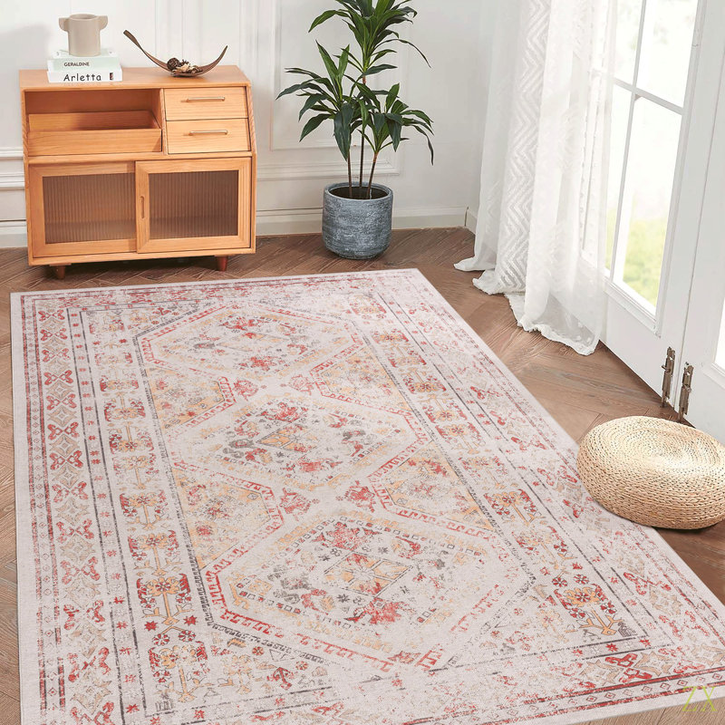6X9 Area Rugs, Washable Rug, Low-Pile, Non-Slip, Non-Shedding, Foldable, Kid & Pet Friendly - Area Rugs For Living Room, Bedroom, Kitchen (6' X 9')