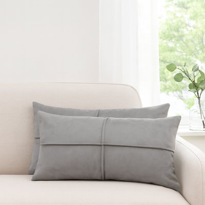 MicroSuede Throw Pillow , Faux Suede Cushion (Pack of 2)